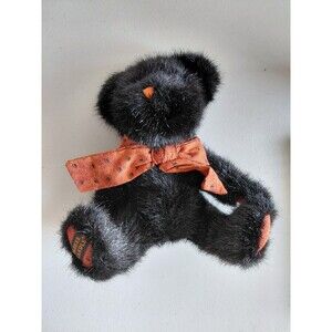 Boyds Bears Yankee Candle Black 10" Jointed 2005 With Paw Print Bow Bear